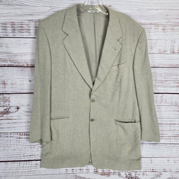 Canali Blazer Mens 52 Large Beige Silk Wool Nylon Made Italy Sport Coat Jacket - Picture 1 of 16